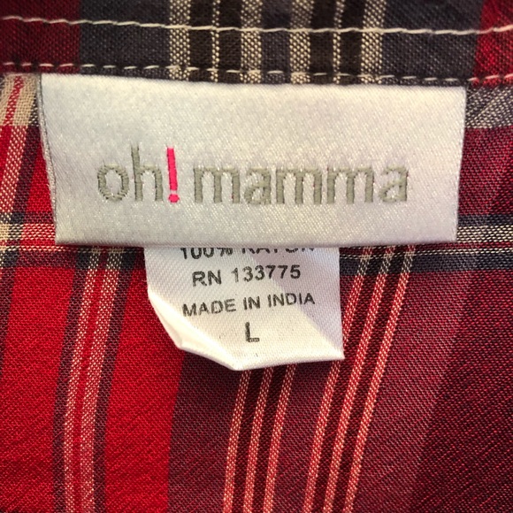 Oh! Mamma Plaid Button Down Shirt SZ L - Picture 3 of 9